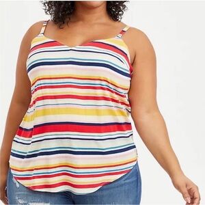 Torrid Ava Textured Stretch Rayon Multi-Stripe Cami